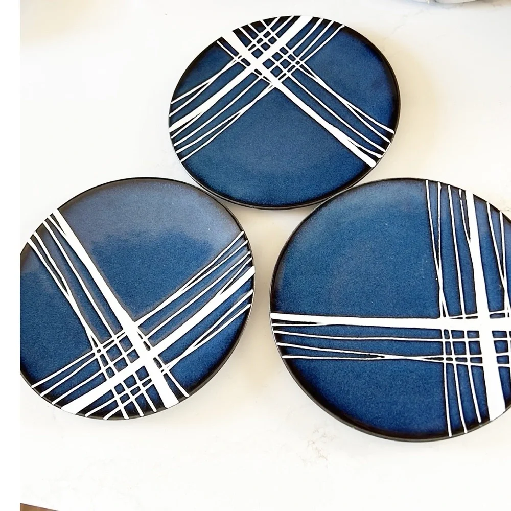 West Elm Deep Blue Ceramic Plate